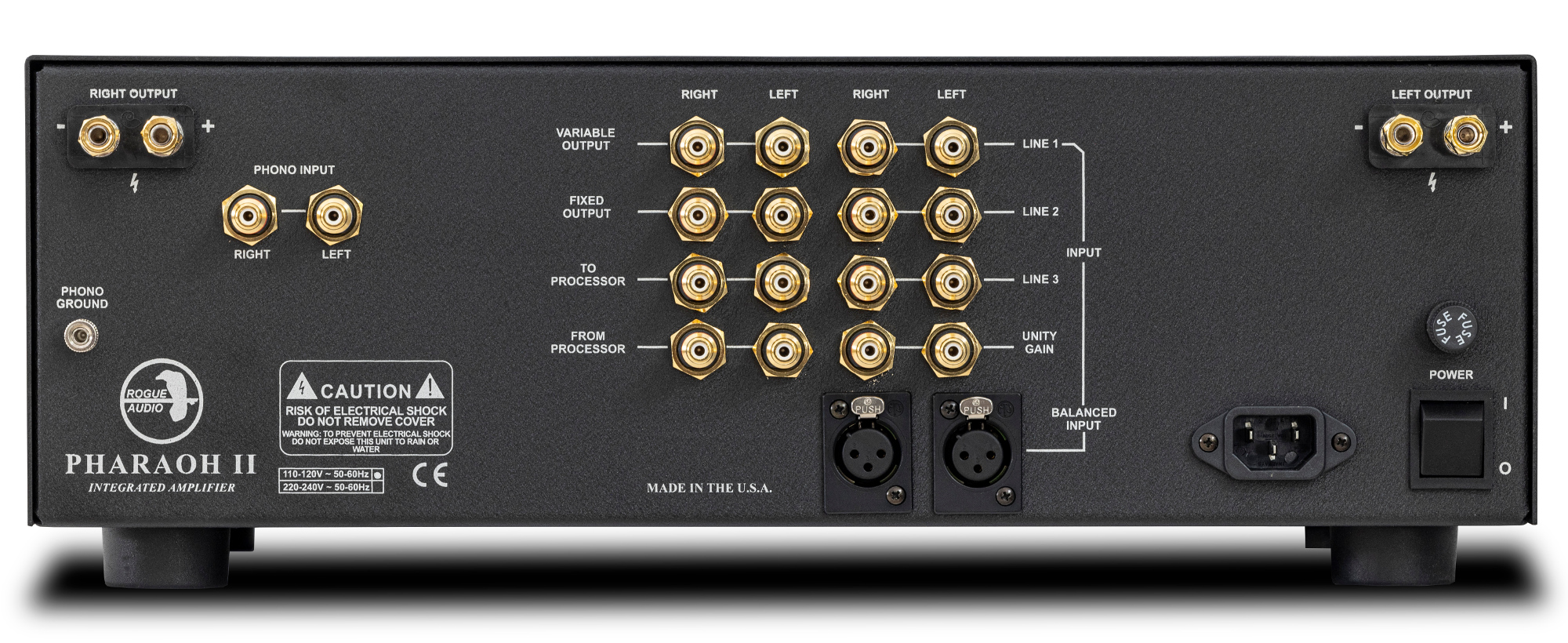 Rogue Audio Pharaoh II Integrated Amplifier, rear panel