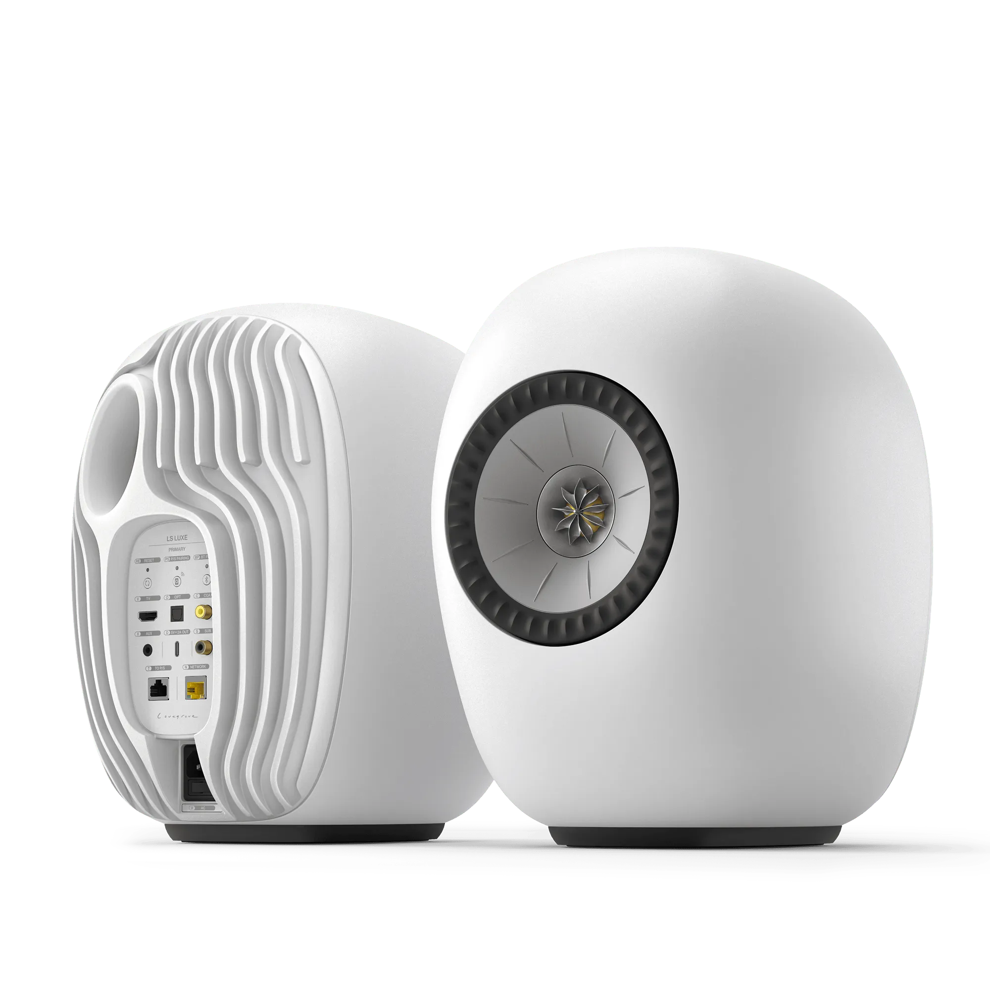 KEF LS LUXE Wireless Speakers (Pair) in Mineral White