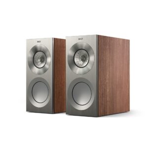 KEF Reference 1 Meta Bookshelf Speakers (Pair) in Satin Walnut/Silver
