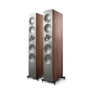 KEF Reference 5 Meta Floorstanding Speakers (Pair) in Satin Walnut/Silver